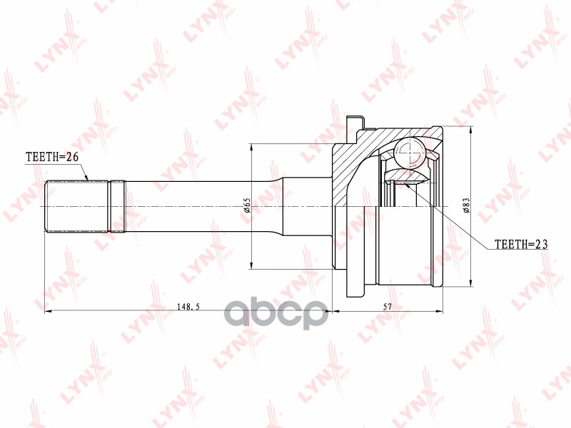 Шрус Наружный Mazda Bongo 2.2-2.5 90> LYNXauto арт. co-5104
