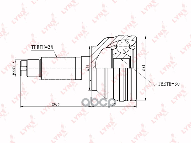 Шрус Наружный | Перед Прав/Лев | LYNXauto арт. CO5106