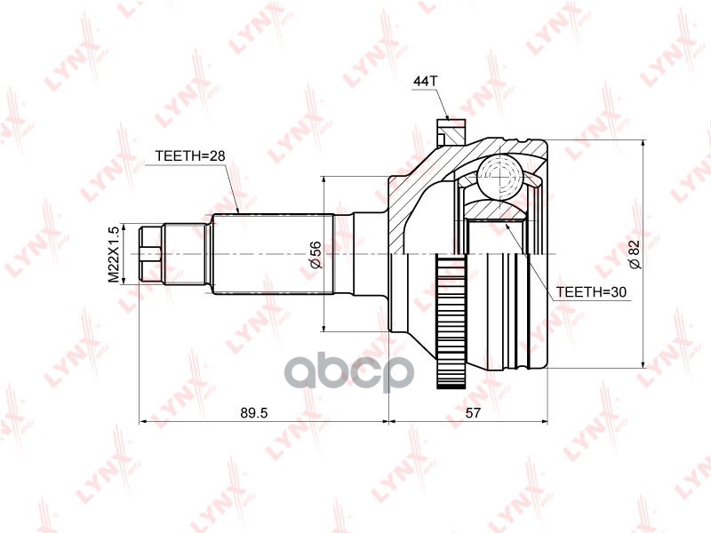 ШРУС наружный MAZDA 626(GF) 1.8-2.0 97-02 LYNXauto арт. co-5153a