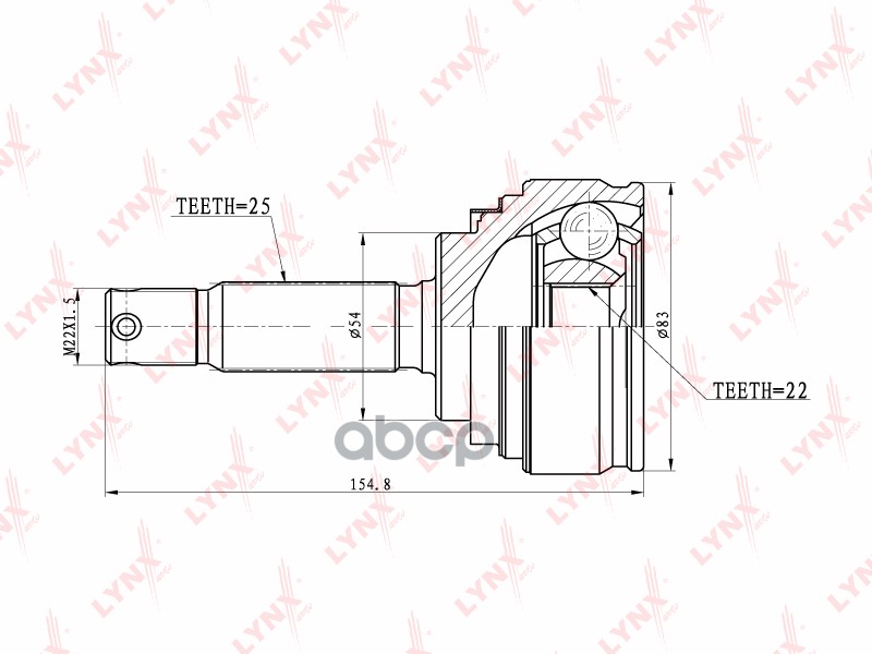 Шрус Наружный | Перед Прав/Лев | LYNXauto арт. CO5505