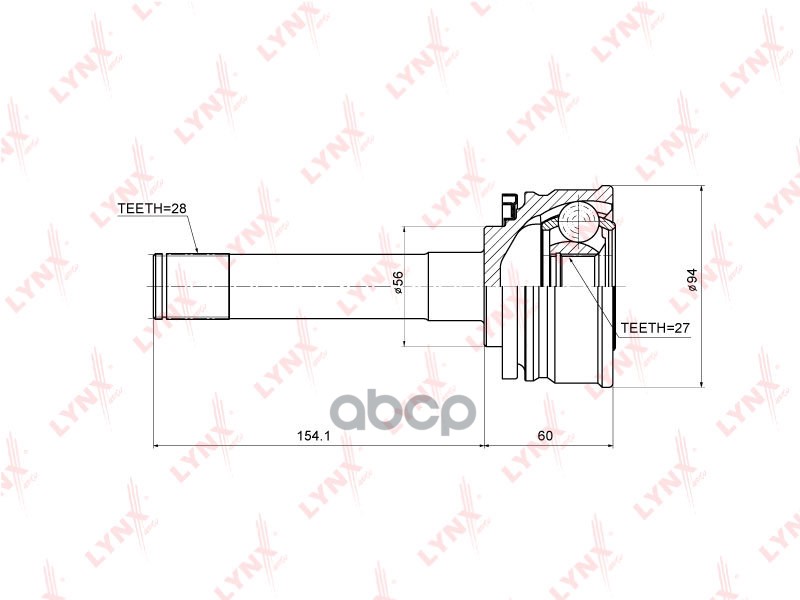Шрус Наружный | Перед Прав/Лев | LYNXauto арт. CO5506