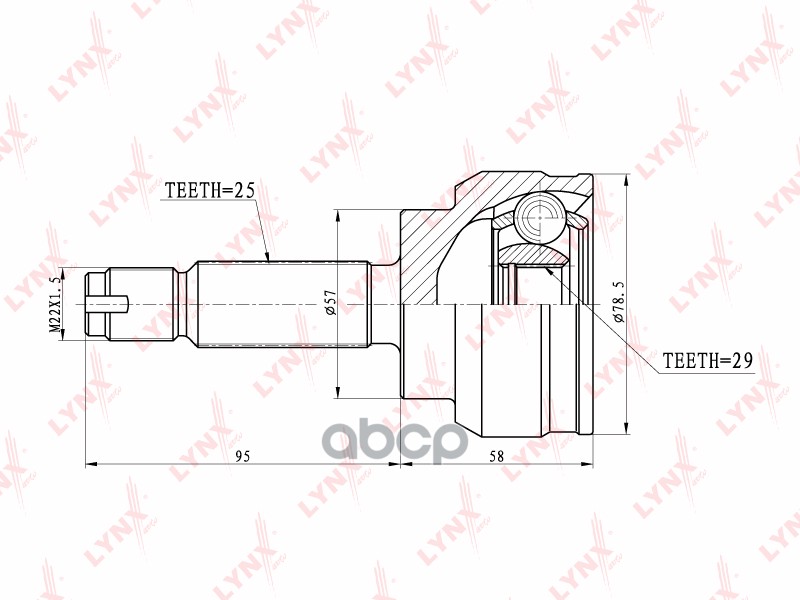 Шрус Наружный | Перед Прав/Лев | LYNXauto арт. CO5533