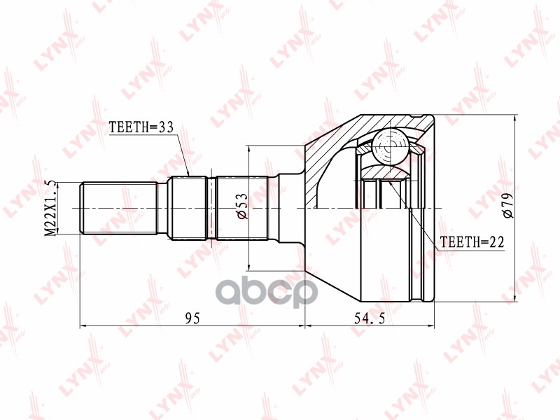 ШРУС наружный OPEL Astra H 1.4-1.6 04> LYNXauto арт. co-5904