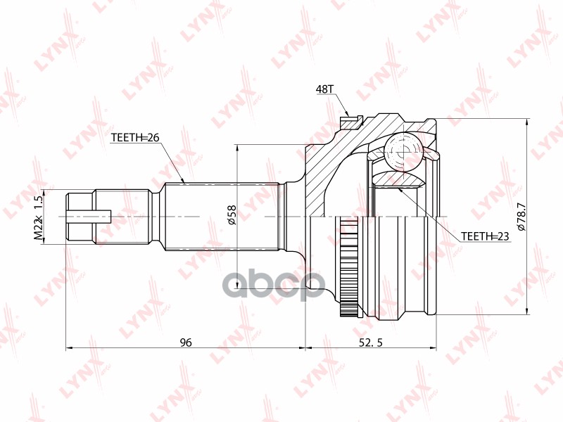 ШРУС наружный TOYOTA Corolla 1.8 02> LYNXauto арт. co-7517a