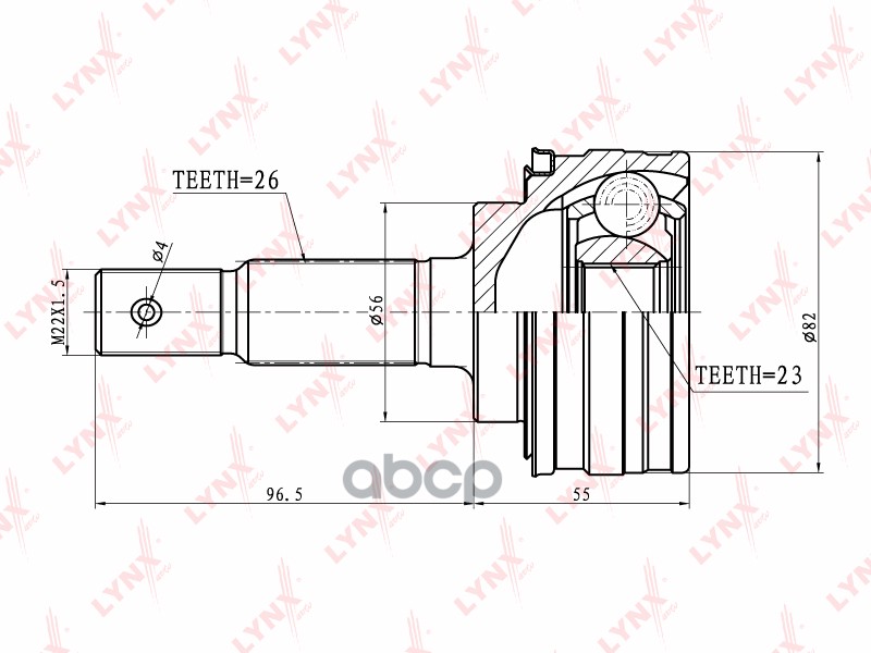 ШРУС наружный TOYOTA Corolla 1.3-1.5 90-94 LYNXauto арт. co-7518