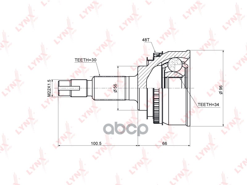 ШРУС наружный TOYOTA Camry(V10/V20) 3.0 92-01 LYNXauto арт. co-7567a