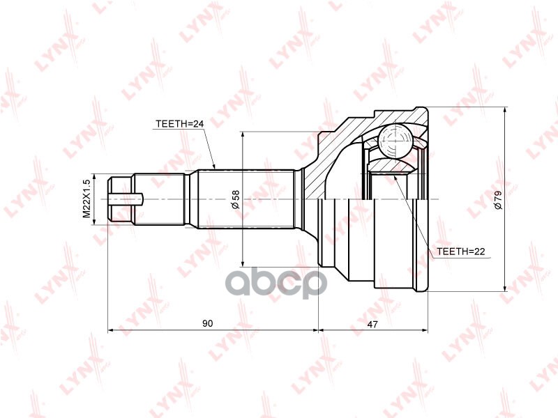 Шрус Наружный | Перед Прав/Лев | LYNXauto арт. CO7588