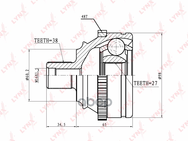 ШРУС наружный  перед правлев LYNXauto CO-8005A LYNXauto арт. CO-8005A