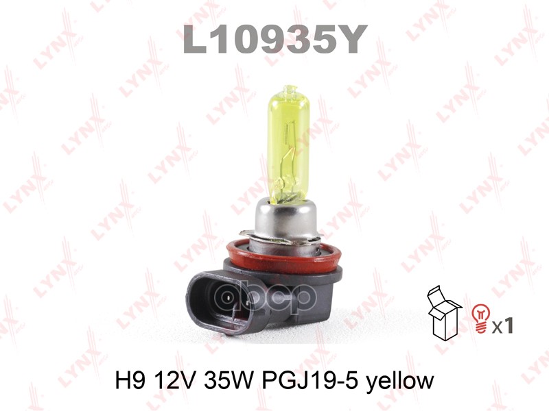 Лампа H9 12V 35W Pgj19-5 Yellow LYNXauto арт. L10935Y