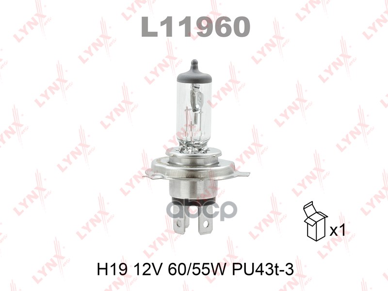 лампа! (H19) 12V 60/55W PU43t-3 LYNXauto арт. L11960