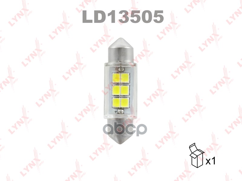 Лампа светодиодная 12V C5W W SV8,5 6900K LYNXauto LD13505 LYNXauto арт. LD13505