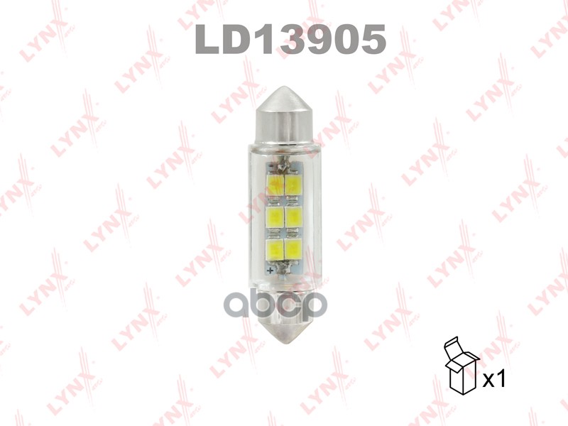 Лампа светодиодная LED C5W T11X39mm 12V SV8 5 6900K LYNXauto арт. ld13905