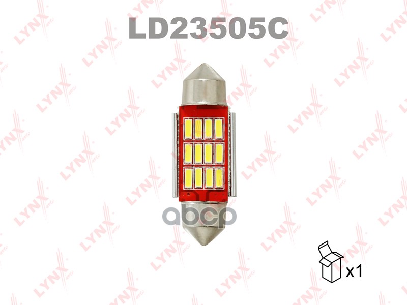 Лампа светодиодная 24V C5W 5W SV8,5 7000K LYNXauto CANBUS 1 шт. картон T11X35mm LD23505C LYNXauto арт. LD23505C