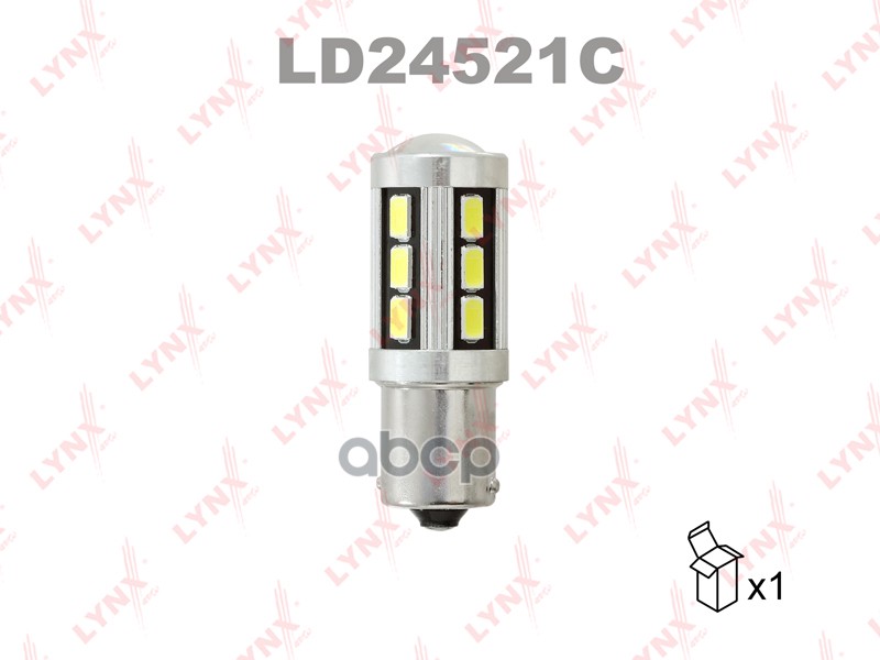 Лампа светодиодная LED P21W S25 24V BA15S 7200K Canbus LYNXauto арт. ld24521c