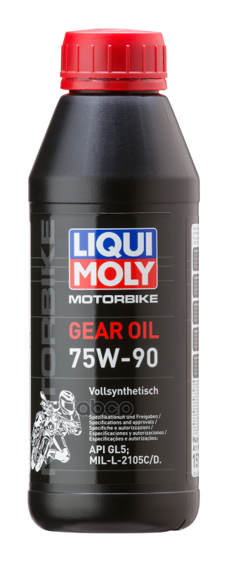 Масло трансмиссионное синтетическое для мотоц Motorbike Gear Oil 75W-90 GL-5 0.5л (7589) 1516 LIQUI MOLY арт. 1516