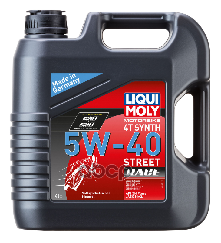 Синт. Мот.масло Д/4-Т.мотоц. Motorbike 4T Synth Street Race 5W-40 Sm A3 (4Л) 1685 LIQUI MOLY арт. 1685