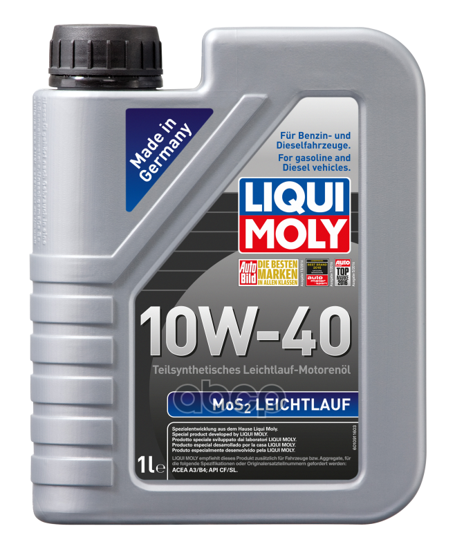 LIQUI MOLY Масло моторное LIQUI MOLY MoS2 Leichtlauf 10W-40 полусинтетическое 1 л  1930 / 2626