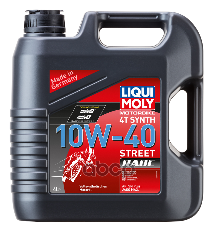 Масло моторное синтетическое для 4-т мотоц Motorbike 4T Synth Street Race 10W-40 SN MA2 4л 20754 LIQUI MOLY арт. 20754