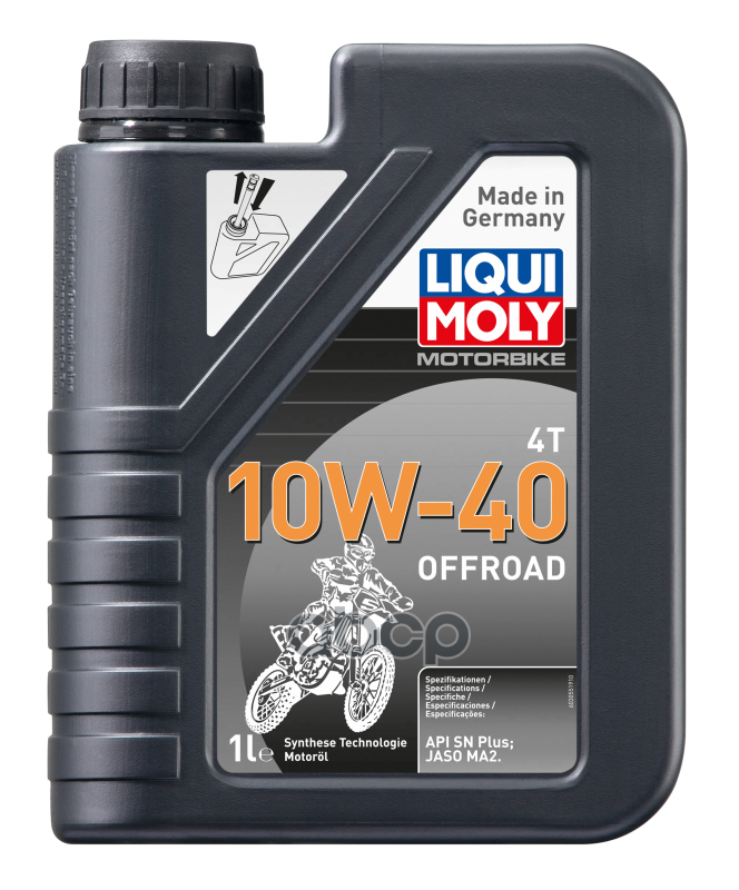 Масло моторное синтетическое НС-для 4-т мотоц Motorbike 4T Offroad 10W-40 SN MA2 1л 3055 LIQUI MOLY арт. 3055