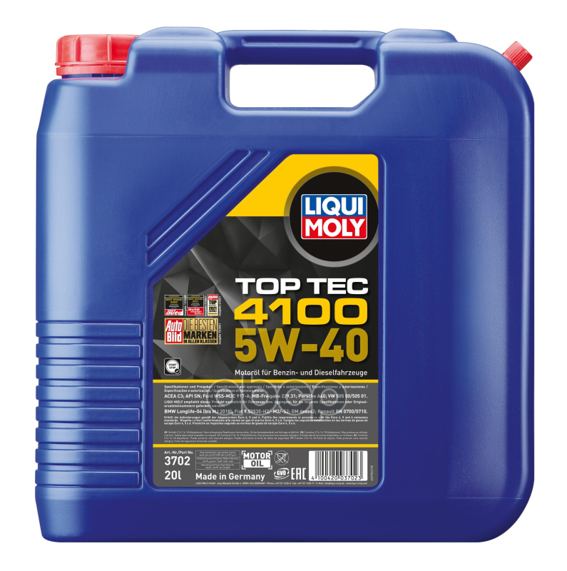 Liqui moly Масло Мотор Top Tec 4100 5W-40 (20 Л.)
