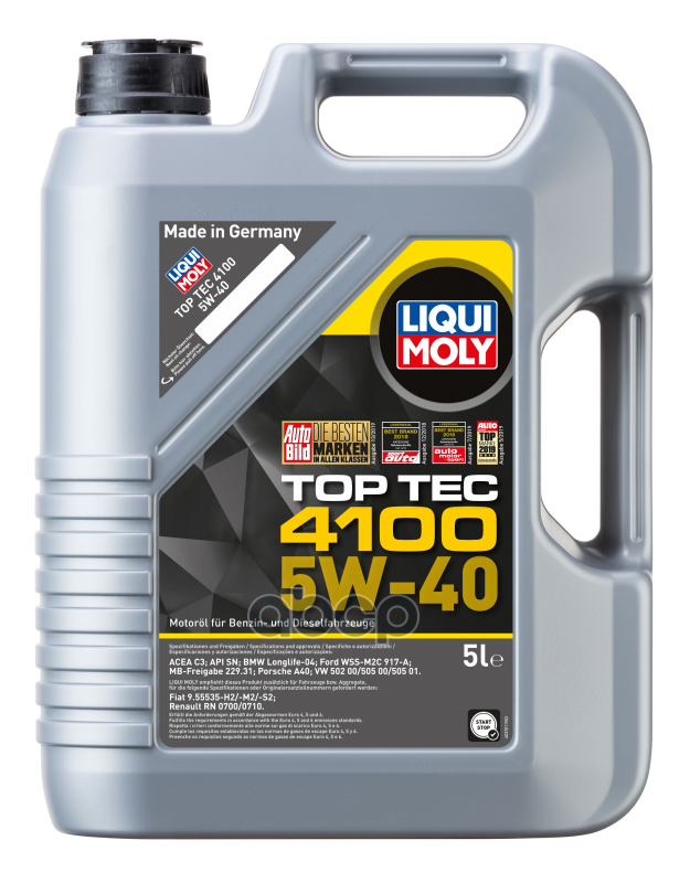 LIQUI MOLY Масло моторное синтетическое НС-Top Tec 4100 5W-40 SN C3 5л (7501) 9511
