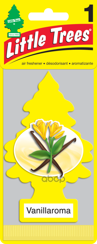 Ароматизатор Елочка Аромат ванили пропитанный пластинка аромат ванили Car-Freshner U1P-10105-RUSS Little Trees арт. U1P-10105...
