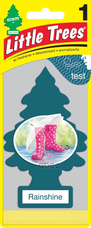 Ароматизатор пропитанный подвесной пластинка Елочка Весенний дождь Car-Freshner U1P-10249-RUSS Little Trees арт. U1P-10249-RUSS