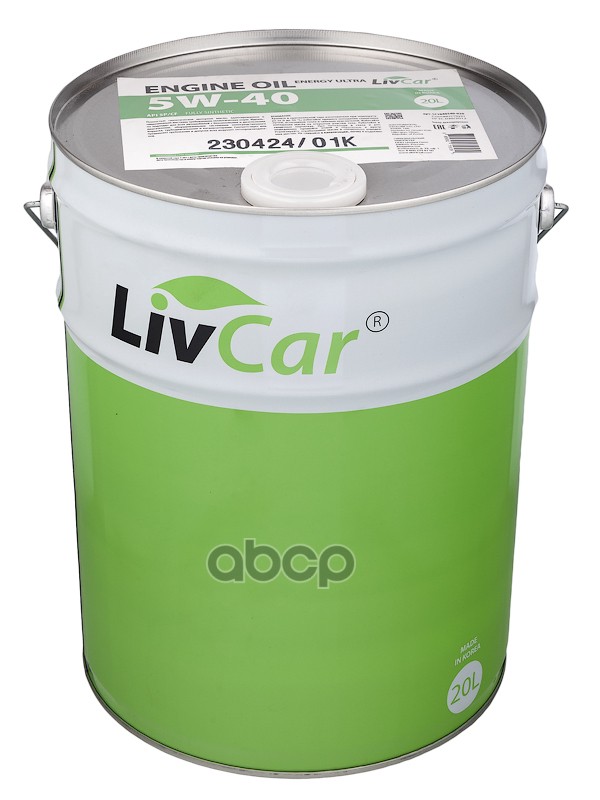 LivCar Масло Моторное  5W-40  Livcar Engine Oil Energy Ultra 5W-40 Api Sp/Cf (20Л)