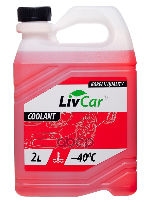 Антифриз готовый LIVCAR COOLANT RED -40 (2л) LCA40-002R LivCar арт. LCA40-002R