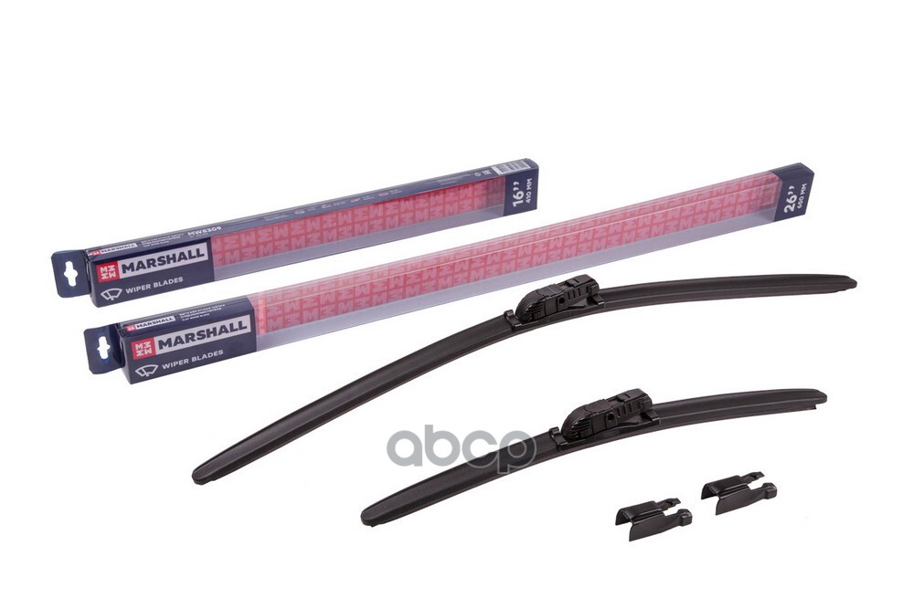 Щетки стеклоочистителя бескаркасные 26” / 65 см + 16” / 41 см hook, side pin, push/pinch 1 MARSHALL арт. MW8432