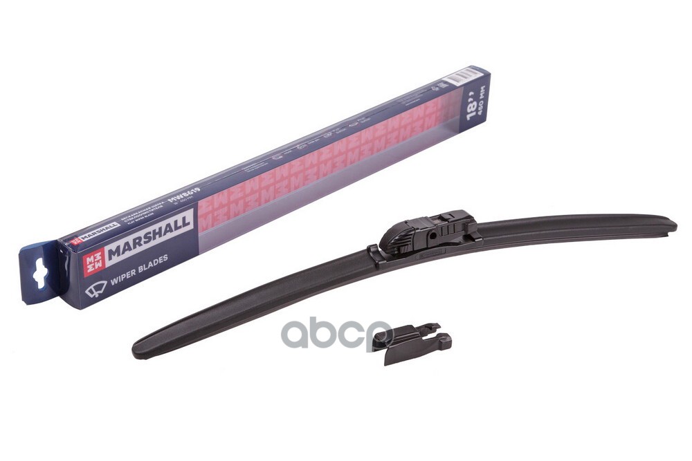 Щетка стеклоочистителя бескаркасная 18” / 45 см hook, side pin, push/pinch button 19 mm (MW8619) MARSHALL арт. MW8619