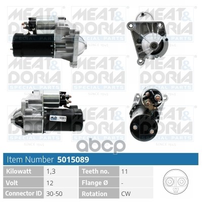 Стартер 12V 1 3KW Renault Clio II  Megane I MEAT & DORIA арт. 5015089