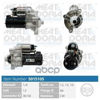 Стартер 12V 1 4KW Fiat Scudo (220)  Citroen C5 I/II MEAT & DORIA арт. 5015105
