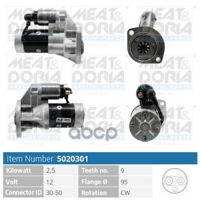 Стартер 12V 2 5Kw Nissan Pathfinder Ii  Ford Maverick (Uds) 2.7/3.0 D MEAT & DORIA арт. 5020301