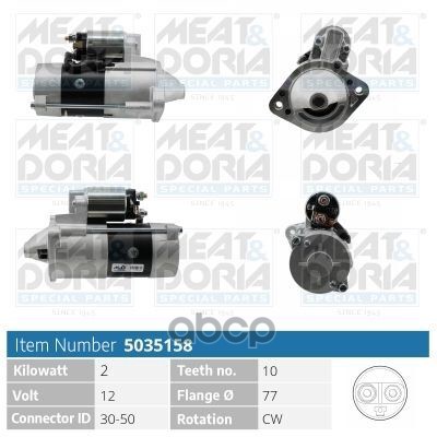 Стартер 12V 2Kw Hyundai H1 (A1) Mitsubishi Pajero I 2.5 Td MEAT & DORIA арт. 5035158