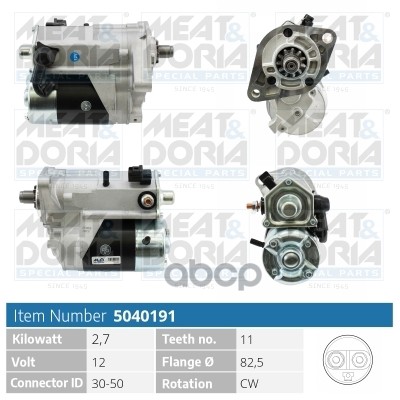 Стартер 12V 2 7KW Toyota Land Cruiser (J12) MEAT & DORIA арт. 5040191