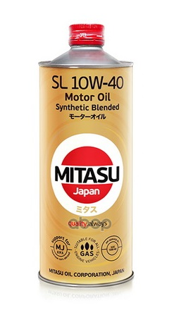 MITASU Масло Моторное Mitasu Motor Oil Sl 10W-40 Полусинтетическое 1 Л Mj1241