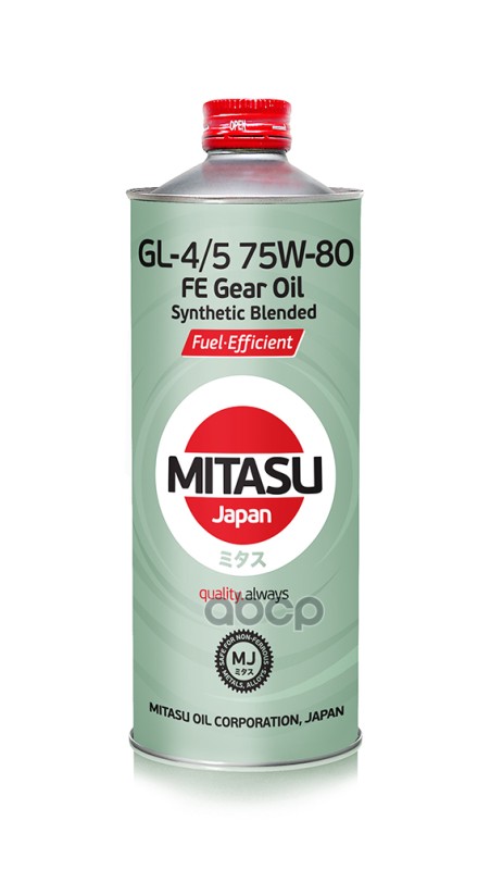 Масло Трансмиссионное Mitasu Fe Gear Oil Gl-4/5 75W80 Полусинтетическое 1 Л Mj4411 MITASU арт. MJ4411