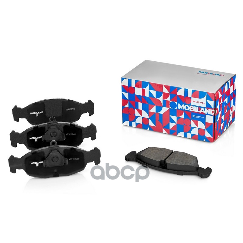 Колодки тормозные дисковые передние (4 шт.) с п/шум. пласт. для а/м CHEVROLET LANOS седан [без ESP, звук. датч.] 429102590 MO...