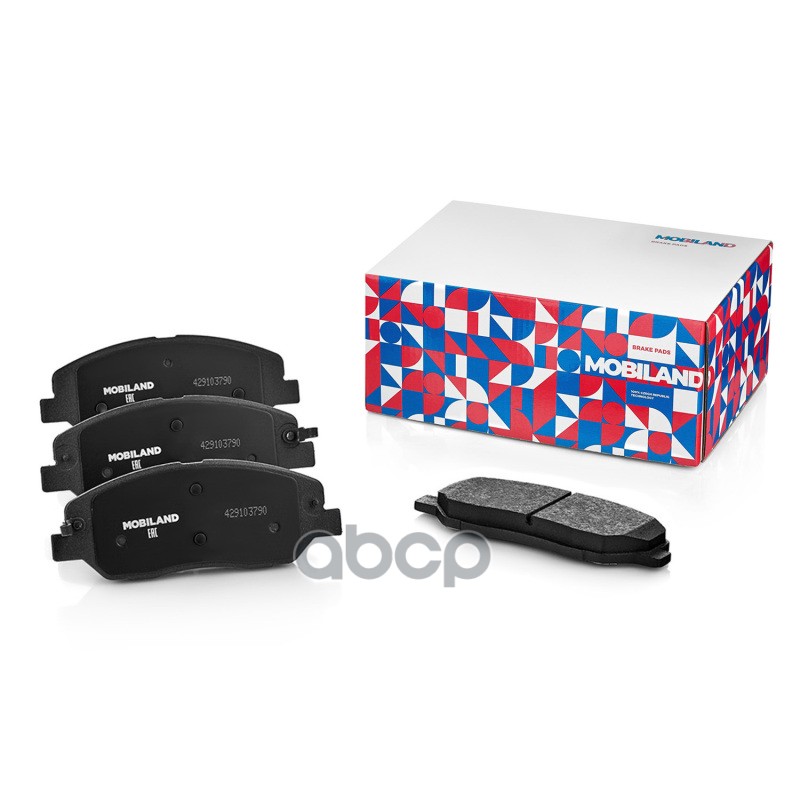 Колодки тормозные дисковые передние (4 шт.) с п/шум. пласт. для а/м HYUNDAI SANTA F? III (DM, DMA) [звук. датч.] 429103790 MO...