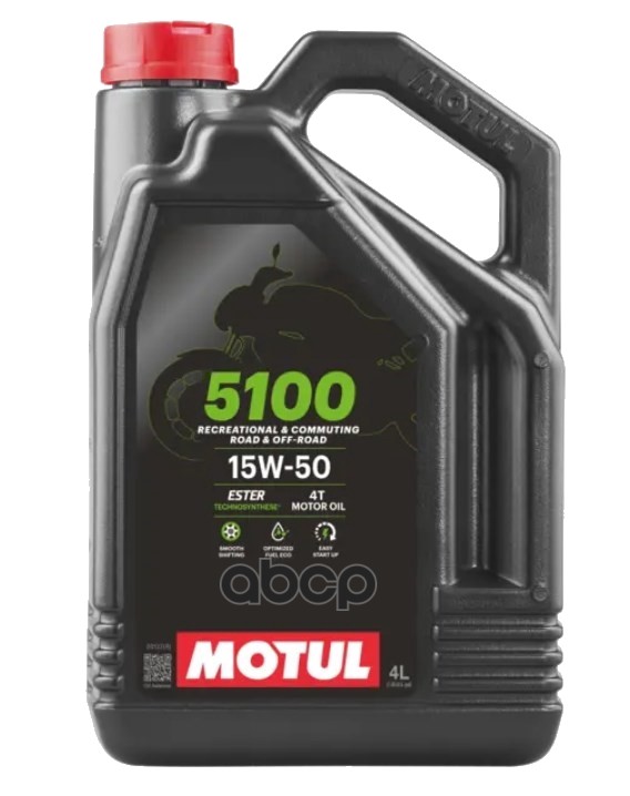 Замена на 112861 Масло моторное 5100 4T 15W-50 4л 104083 MOTUL арт. 104083