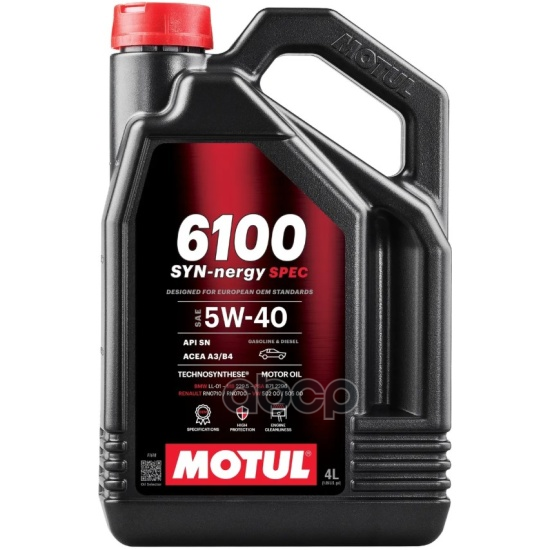 MOTUL Масло моторное 6100 SYN-NERGY 5W-40 4л (111862) 113881