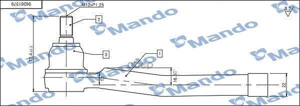Наконечник Рулевой Тяги Daewoo Rezzo (U100) Tacuma (2000-09-) Mando арт. DSA020620