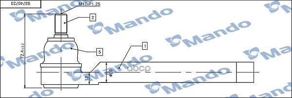 НАКОНЕЧНИК РУЛЕВОЙ ТЯГИ DAEWOO/CHEVROLET DSA020622 Mando арт. dsa020622