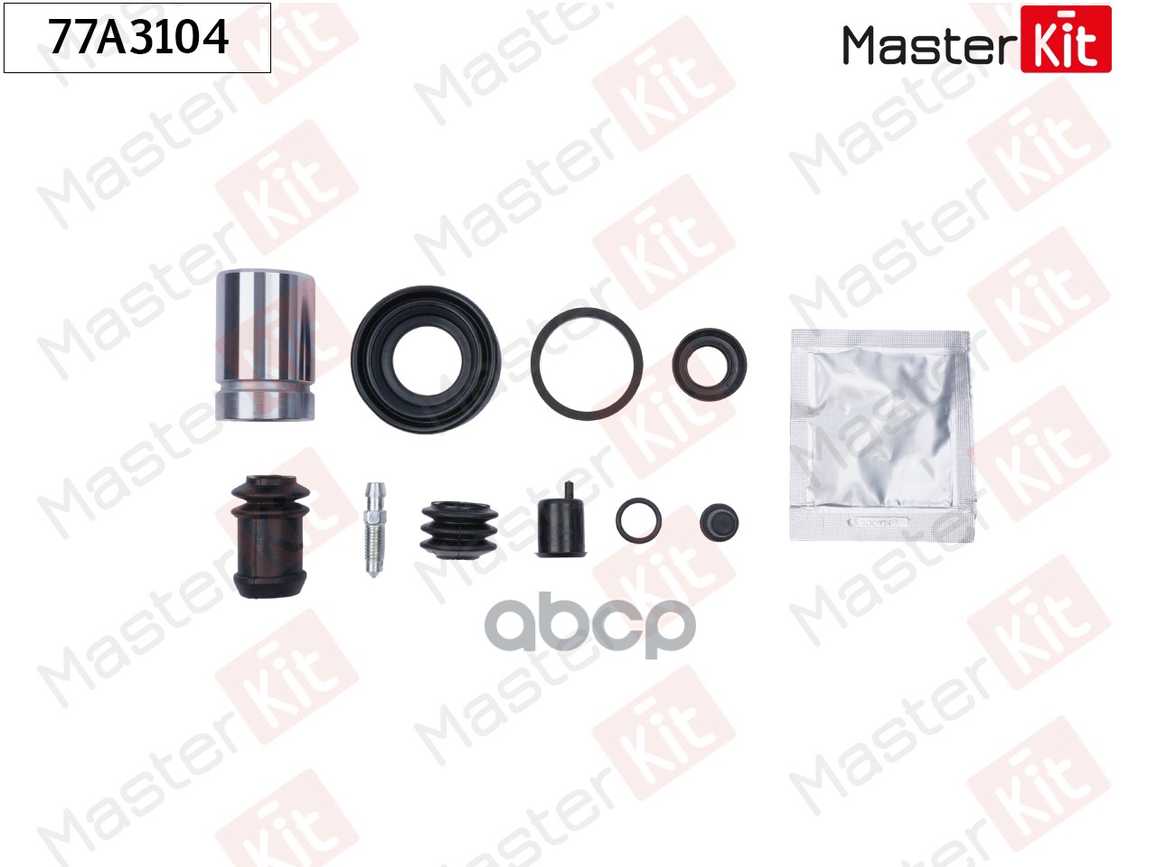Ремкомплект тормозного суппорта+поршень с механизмом Mazda 323 S V (BA) 1992 - 2003 77A3104 MasterKit арт. 77A3104