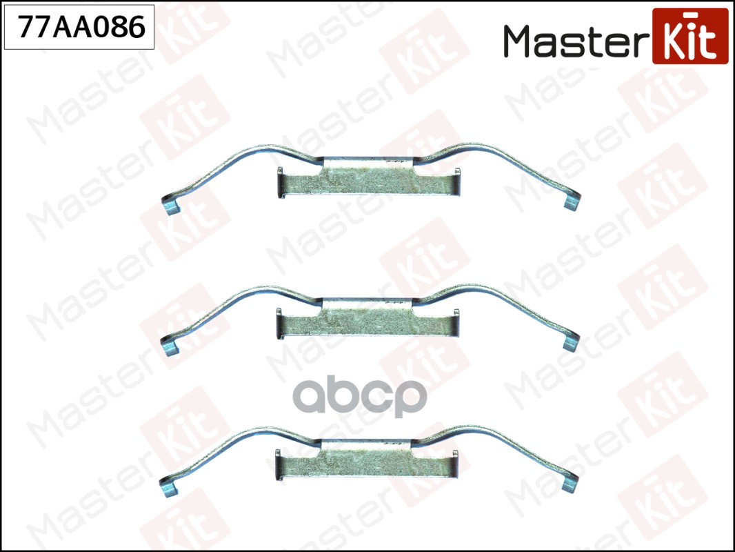 Комплект установочный тормозных колодок VW Transporter V 03-, Multivan V 06-, 03- 77AA086 MasterKit арт. 77AA086