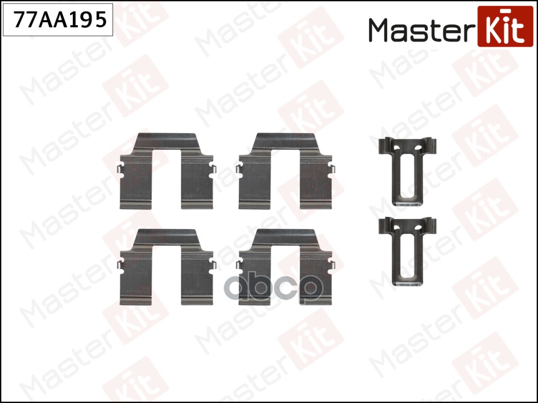 77AA195 Комплект установочный тормозных колодок Ford MONDEO III (B5Y) 2000 - 2007 MasterKit арт. 77aa195