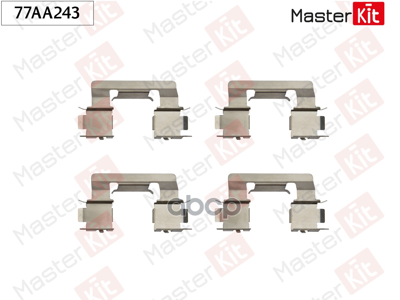 Комплект установочный тормозных колодок Toyota Corolla Verso(_E12_) 01-04 MasterKit арт. 77AA243