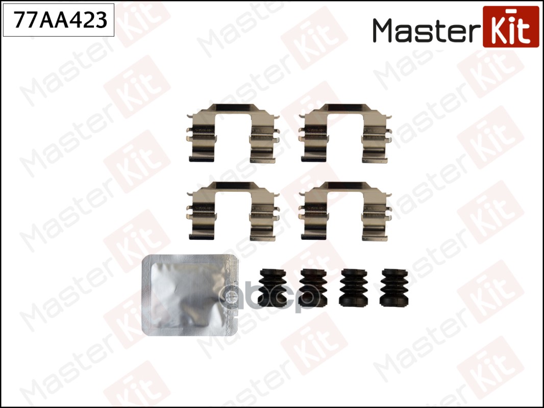 77AA423 Комплект установочный тормозных колодок Chevrolet AVEO / KALOS седан (T250  T255) 2005 - MasterKit арт. 77aa423