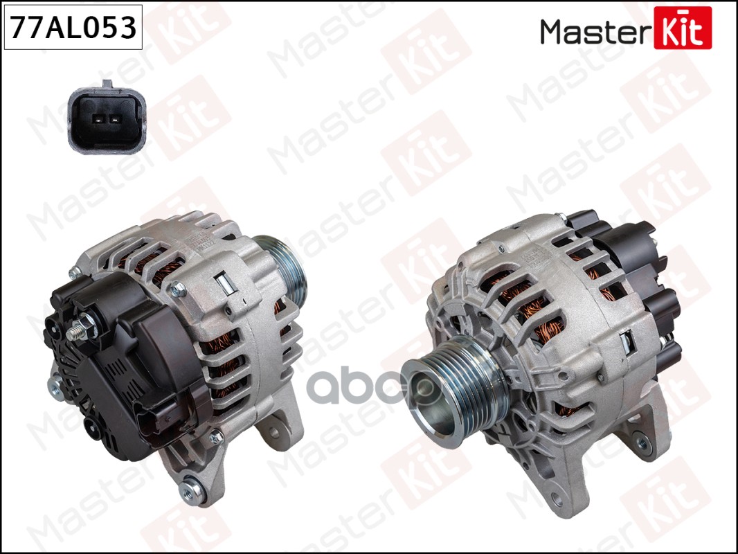 Генератор Renault Duster(HS_),Logan I(LS_),Sandero(BS0) 04-,Lada Largus(F90) 12- (14V,90A) MasterKit арт. 77AL053